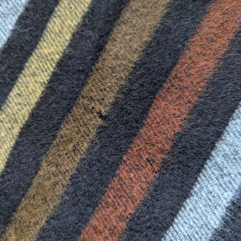 Smithsonian Brown Yellow Orange Striped Scarf Wool‎ Made In Italy